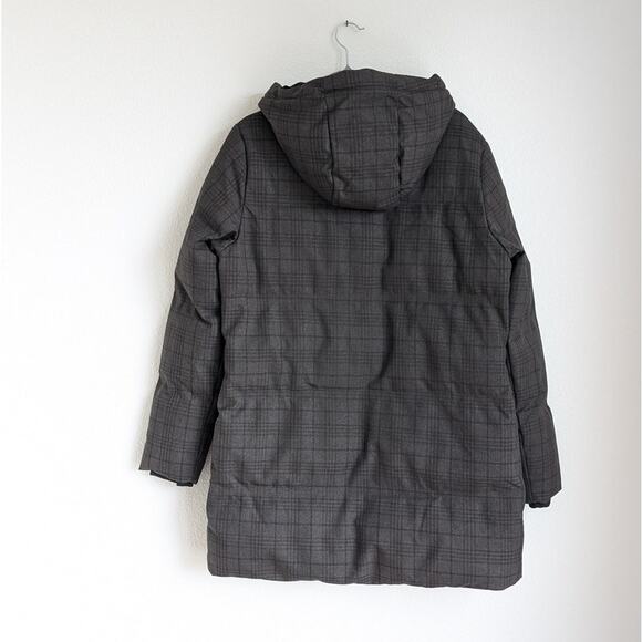Lole Le Performance Brown Plaid Puffer Fit Waterproof Hooded Jacket, size M - Picture 2 of 8